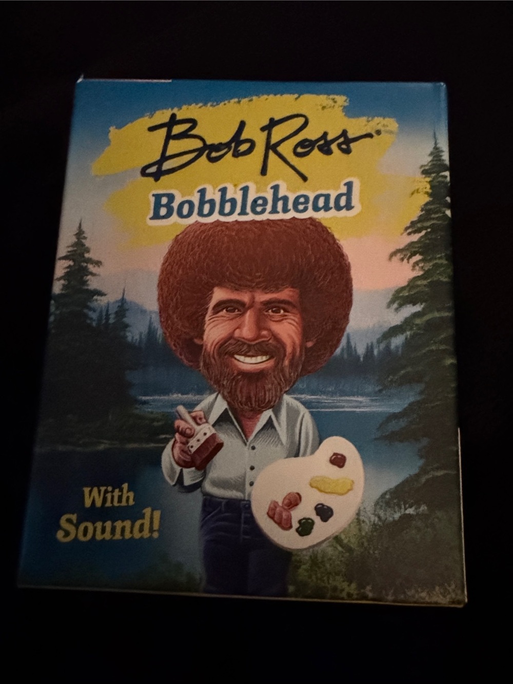 Bob Ross Blue Bobblehead with Sound - Collectible Figurine